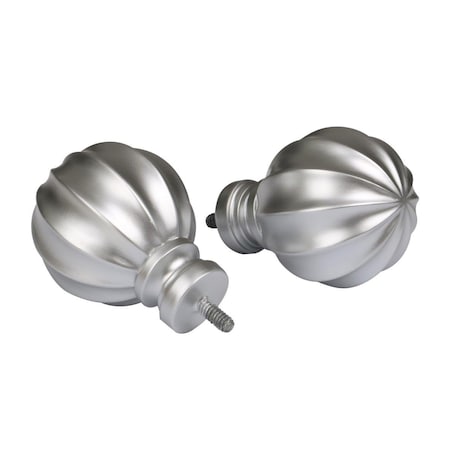 Escenografia 48-86 in. Curtain Rod with Decorative Ball Finial - Nickel ES3248116